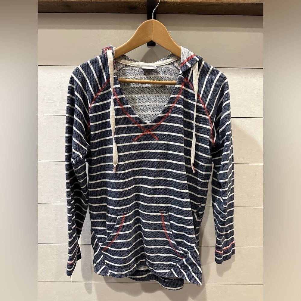 Columbia Women's Tropic Haven Stripe Hoodie Navy/ White- size Medium
